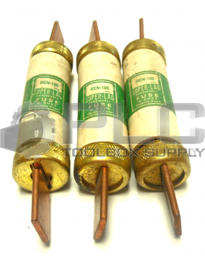 LOT OF 3 BUSS REN-100 SUPER-LAG RENEWABLE FUSE