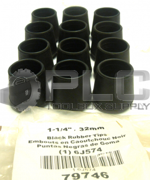 NEW LOT OF 12 6J574 BLACK RUBBER TIPS 1 1/4"