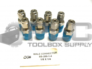 NEW LOT OF 8 SWAGELOK SS-200-1-4 MALE CONNECTOR 1/8" X 1/4"