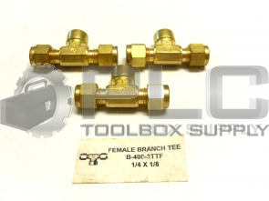 NEW LOT OF 3 SWAGELOK B-400-3TTF FEMALE BRANCH TEE 1/4 X 1/8 