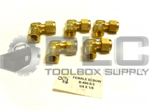  NEW LOT OF 5 SWAGELOK B-400-8-2 FEMALE ELBOW 1/4 X 1/8 