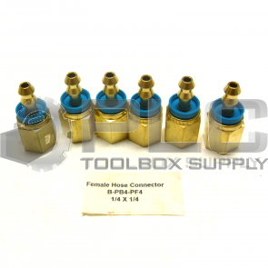 NEW LOT OF 6 SWAGELOK B-PB4-PF4 FEMALE HOSE  CONNECTOR 1/4