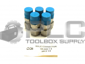 NEW LOT OF 5 SWAGELOK SS-600-1-4 MALE CONNECTOR 3/8 X 1/4 