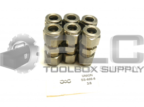 NEW LOT OF 6 SWAGELOK SS-600-6 UNION 3/8 
