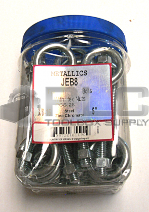 NEW LOT OF 25 METALLICS JEB8 EYE BOLTS W/HEX NUTS 