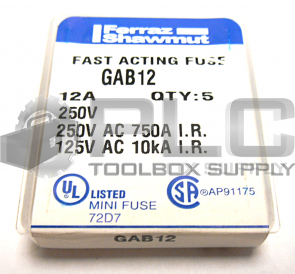 NEW SEALED LOT OF 5 FERRAZ SHAWMUT GAB12 FUSE 