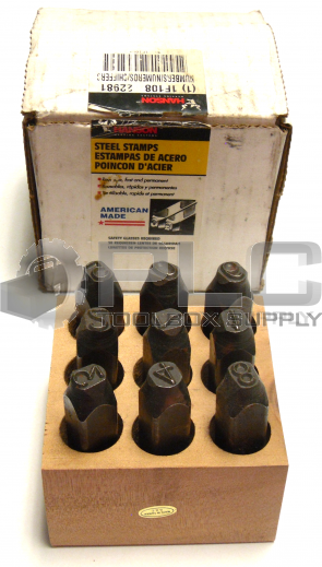 NEW HANSON 1F108 PREMIER HAND STAMP SET NUMBERS 3/8" 0-9