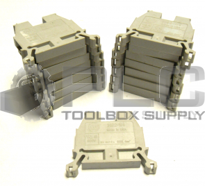 LOT OF 15 ALLEN BRADLEY 1492-W4 GREY TERMINAL BLOCK