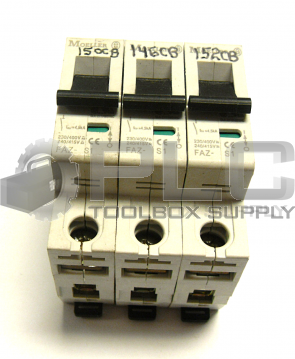 LOT OF 3 MOELLER FAZ-S1  CIRCUIT BREAKER 230/400V 