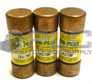 LOT OF 3 NEW BUSS LPJ-7SP LOW-PEAK DUAL ELEMENT TIME DELAY FUSE CLASS J TYPE D