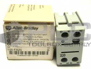 NEW IN BOX ALLEN BRADLEY 100-FA20 SER B AUXILIARY CONTACT FRONT MOUNT