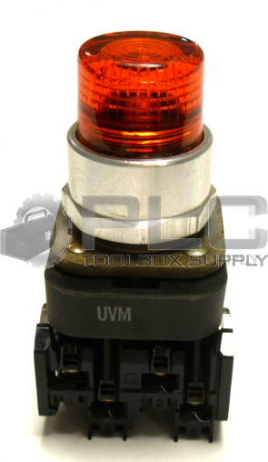 NEW ALLEN BRADLEY 800T-QBH10A AMBER METAL ILLUMINATED PUSH BUTTON