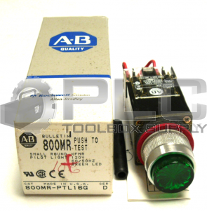 NEW IN BOX ALLEN BRADLEY 800MR-PTL16G /D ROUND PILOT LIGHT GREEN 800MRPTL16
