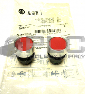 NEW LOT OF 2 ALLEN BRADLEY 800EM-E4/A EXTENDED PUSH BUTTON RED