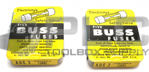 2 NEW PACKS OF BUSS ABC 3 FUSES     QUANTITY 10 TOTAL     FORMERLY 3AB