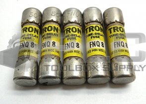 LOT OF 5 NEW TRON FNQ-8 TIME DELAY FUSE 