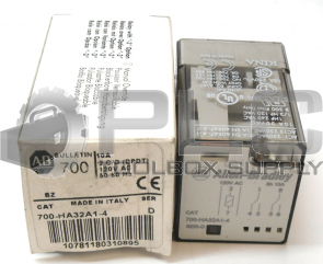 NEW IN BOX ALLEN BRADLEY 700-HA32A1-4/D RELAY 10AMP 120VAC 50/60HZ W/LED 8PIN