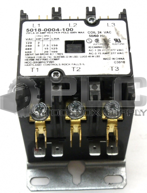 HARTLAND 5018-0004-100 CONTACTOR 24V 35A 3POLE