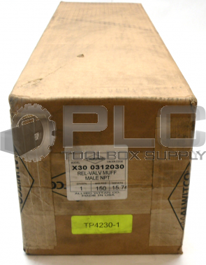 NEW SEALED ALWITCO X30 0312030 REL-VALV MUFF MALE NPT