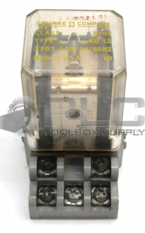 SQUARE D 8501-KU12 RELAY WITH BASE 120V 50/60HZ