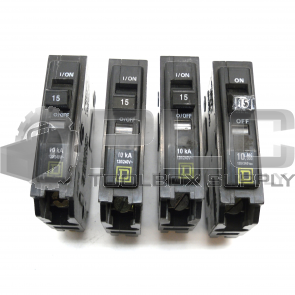 LOT OF 4 SQUARE D Q0115 CIRCUIT BREAKER 15AMP