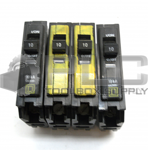 LOT OF 4 SQUARE D QOB110 CIRCUIT BREAKER 