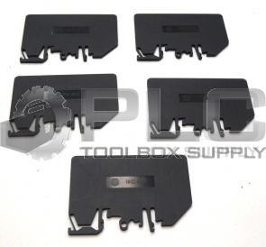NEW LOT OF 5 ALLEN BRADLEY 1492-N37 TERMINAL BLOCK END BARRIER BLACK