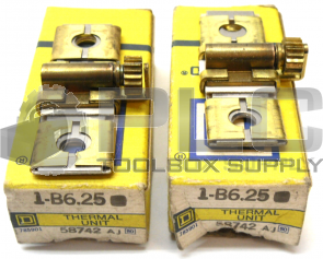 NEW LOT OF 2 SQUARE D B6.25 OVERLOAD RELAY THERMAL UNIT