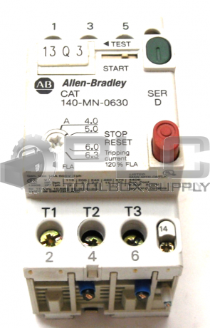 ALLEN BRADLEY 140-MN-0630/D STARTER MOTOR PROTECTOR W/140-A10/C