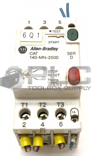 ALLEN BRADLEY 140-MN-2500 /D MANUAL MOTOR PROTECTOR 20-25 AMP 660 VOLTS 140-A10