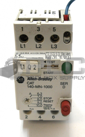 ALLEN BRADLEY 140-MN-1000 /D MANUAL STARTER CIRCUIT BREAKER W/140-A10/C