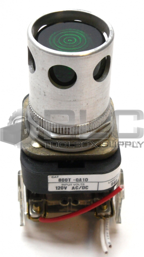 ALLEN BRADLEY 800T-QA10/T PUSH BUTTON GREEN EXTENDED HEAD W/GUARD 800T-XA /D AUX