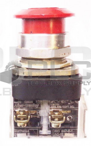 ALLEN BRADLEY 800T-FX D4 /T PUSHBUTTON W/ 800T-XD4 CONTACT BLOCK