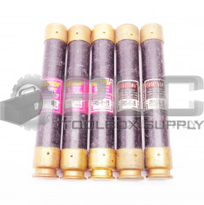 LOT OF 5 NEW FUSETRON FRS-R-15 DUAL ELEMENT TIME DELAY FUSE 