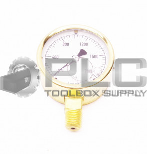 NOSHOK 25-300-2000 PSI 1/4" NPT BOTTOM CONNECT GAUGE 