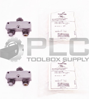 LOT OF 2 NEW COOPER 5000111-554 D NET Y ADAPTER 5 POLE FEMALE/MALE/FEMALE 