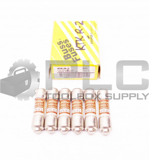 BOX OF 6 NEW COPPER BUSSMANN KTK-R-2 2AMP 600V FUSES