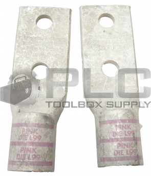 LOT OF 2 NEW BURNDY YA38L-2NTC-FX COMPRESSION LUG *READ*