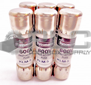 LOT OF 6 NEW LIMITRON KLM-5 FUSE KLM5 FAST ACTING 600V 5A MIDGET KLM5