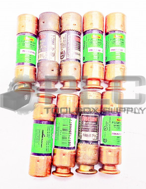 LOT OF 9 NEW BUSSMAN FUSETRON FRN-R 7 1/2 FUSE FRNR 7 1/2 250 VOLT 7 1/2 AMP