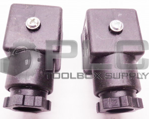 NEW LOT OF 2 VICKERS 710775 SOLENOID VALVE RECEPTACLE BLACK PLUG