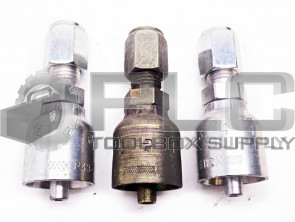 LOT OF NEW 3 PARKER P43-4 R1-R2-R3 EH2N HYDRAULIC HOSE FITTING