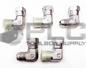 LOT OF 5 NEW PARKER 3/4" MALE TO 7/8" FEMALE 90° ELBOW FITTING