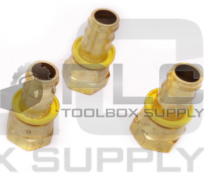 LOT OF 3 NEW PARKER BRASS HOSE FITTING 1-1/16" ID FEMALE JIC SWIVEL, 3/4" HOSE