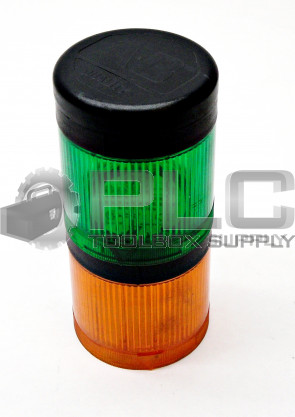 ALLEN BRADLEY 855T-B10DN5 AMBER W/ 855T-B10DN3 GREEN STEADY INCANDESCENT LIGHTS