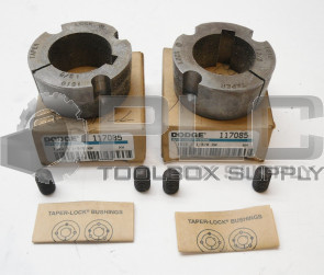 LOT OF 2 NEW DODGE 117085 BUSHING 1-3/8IN BORE 5/16X5/32IN KEYWAY