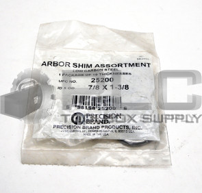 PACKAGE OF 19 NEW PRECISION 25200 ARBOR SHIM ASSORTMENT 7/8IDX1-3/8OD 