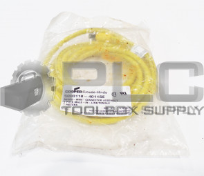 NEW COOPER 5000118-4011SE CABLE ASSEMBLY 4PIN MALE IN LINE/FEMALE 4 METER