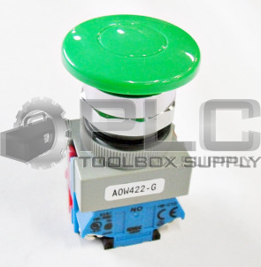 NEW IDEC AOW422-G TW 40MM MSHRM PB GREEN / AOW422 / A0W422