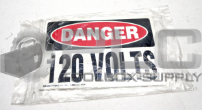 PACKAGE OF 30 NEW EMED CO. QS3280 DANGER 120 VOLTS VOLTAGE WARNING LABEL 